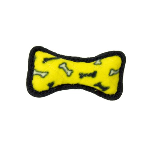 TUFFY - World's Tuffest Soft Dog Toy - Junior Bone-Yellow -Squeakers -Multiple Layers. Made Durable, Strong & Tough.Interactive Play(Tug, Toss & Fetch). Machine Washable & Floats