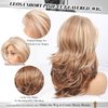 LEOSA Honey Blonde Wig Long Haired Layered Wig Strawberry Blonde Synthetic Wavy Blonde Wigs for White Women Mixed Blonde Wig Real Hair Ombre Blonde Wig for Daily Party Use