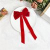 2Pcs Velvet Hair Bows Ribbon for Women Big Fall Alligator Clips Bowknot Hair Ponytail Holder Accessories for Women Girls Toddlers Teens Kids (Red*2)