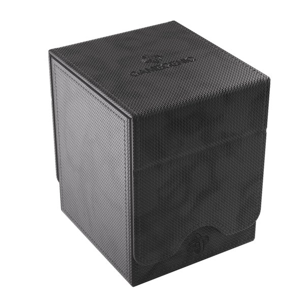 Squire Plus 100+ XL Convertible Deck Box - Holds 100 Double-Sleeved Cards! Premium Commander Card Case, Detachable Slide Card Case, Armorfyber Surface, Black Color, Made by Gamegenic