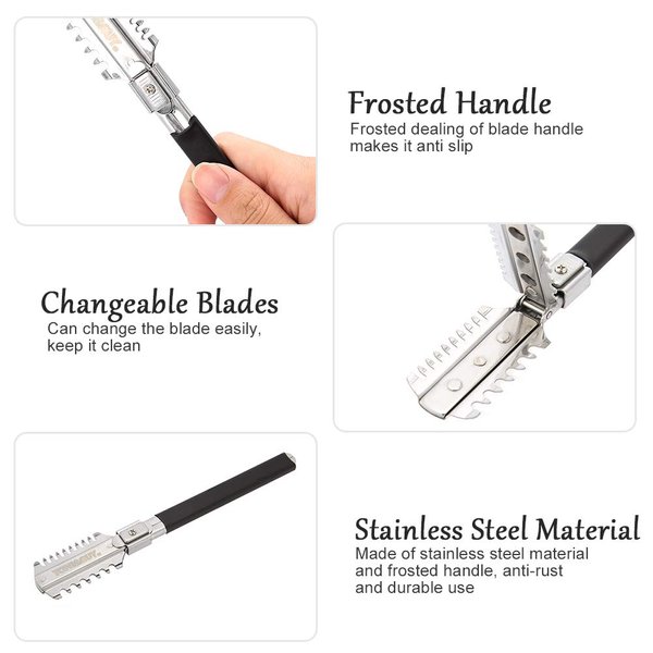 Cimenn Razor Comb Double-edge Razor Blades Manual Hair Cutting Thinning Barber Comb