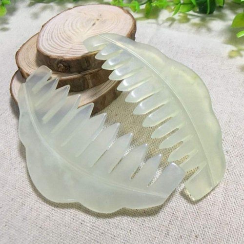 Evwoge 2pcs Jade Hair Comb, Jade Head Therapy Massage Comb, Hair Comb Scalp Massager,Jade Massager for Scalp Care