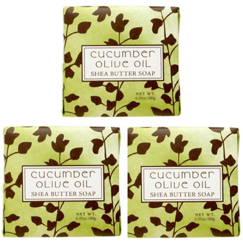 Greenwich Bay Trading Co. Botanic 1.9oz Soaps, Cucumber Olive Oil, 3 Pack