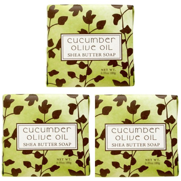 Greenwich Bay Trading Co. Botanic 1.9oz Soaps, Cucumber Olive Oil, 3 Pack