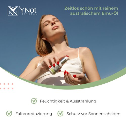 Australian Emu Oil with Vitamin E & C - 50mL Skin Brightener Serum for Face & Body to Reduce Visible Signs of Aging, Spots & Sun Damage - Antioxidant w/Omega 3 6 9 & Essential Oils by Y-Not Natural