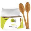 Premium Quality100% Biodegradable Spoons Made of Vegetable Fibers, 100 PCS of 6.7” Long Heavy-Duty and Splinter Free Eco-Friendly Spoons, Perfect Sustainable Cutlery for All Types of Occasions