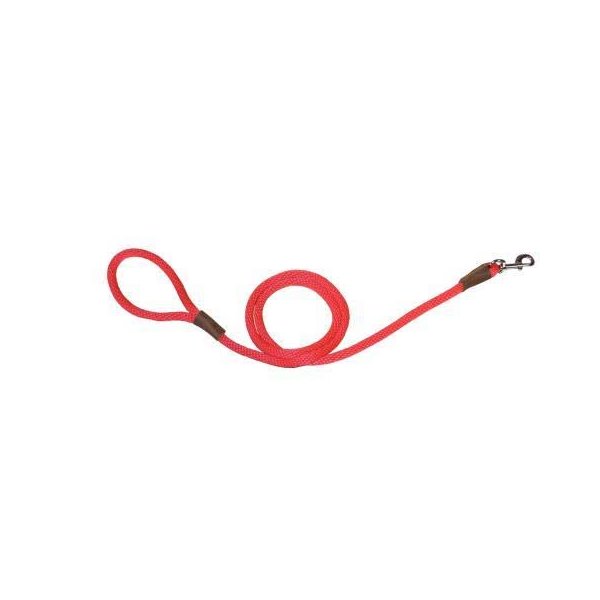 Warner Braided Nylon Rope Snap Lead Dog Leash 1/2" X 6 Ft. (Red)