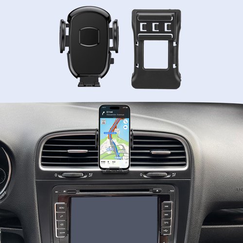 DJXCAR Car Phone Holder Fits for Volkswagen VW 2012-2013 Golf R / 2010-2014 Golf/GTI,Buckle Mount Compatible with Emergency flashers Button,Easy to Install Fit for iPhone Android and All Smartphones