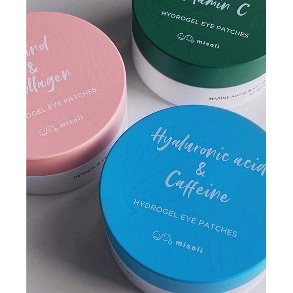 misoli Hyaluronic acid & Caffeine Hydrogel Eye Patches (30 Pairs) - Natural Eye Patches for Puffy Eyes, Dark Circles and Eye Bags - Eye Mask Skincare for All Skin Types