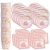 21st Finally Twenty One Pink and Gold Birthday Party Supplies Set Plates Napkins Cups Tableware Kit for 16