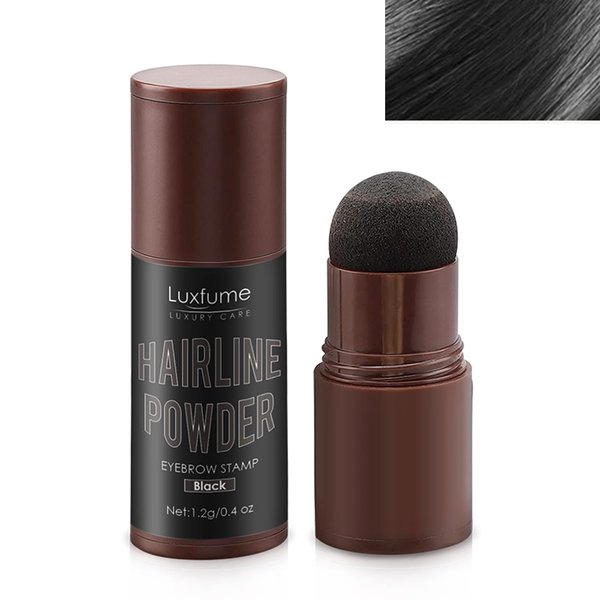 Hairline Powder Stick, Hairline Shadow Powder for Thinning Hair, Bald Spots, Root Cover up Powder for Women Men Instantly Conceals Hair Loss, Hairline Contouring Shadow Powder Waterproof (Black)