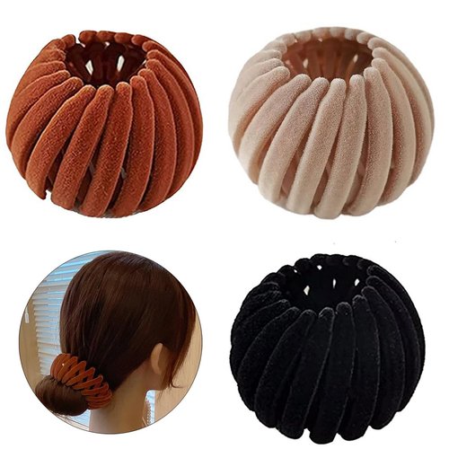 LAIYOHO 3 Pcs Bird's Nest Shaped Hair Bun Rings Hair Claw Clips High Ponytail Holders Hair Accessories for Creating Updos