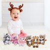 Nleio 7inch Stuffed Animals Forest Plush Toys, 6 Pieces Super Soft Jungle Animal Stuffed Toys Lion/Giraffe/Elephant/Tiger/Zebra/Leopard Safari Plush Animals for Babies Kids Toys Party Decorations