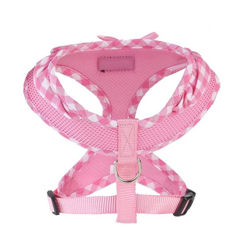 SuperBuddy Upgraded Soft Mesh Dog Harness, Super Breathable Lightweight Pet Harnesses for Puppy Dogs Outdoor Walking, Pink Dog Harness -Small