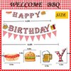 BBQ Picnic Themed Birthday Party Decorations,Barbecue Picnic Birthday Banner Hanging Swirls for Birthday Party Decor Supplies