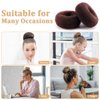 MAGDIY 10 Pcs Hair Bun Maker Medium Hair Donuts for Buns, Brown Ballet Bun Kit with 50pcs U Shaped Hair Pins and 10pcs Sock Bun for Women Girls Short & Thin Hair (Size M-3.15 inch, Brown)