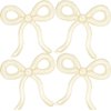 4 Pcs Bow Balloons Cream White Bow Decorations for Girls Women Bow Themed Birthday Party Supplies for Baby Shower, Gender Reveal, Wedding, Bachelorette, Bridal Shower Event Decor 26 x 24 in