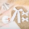 DEEKA White Cotton Linen Hair Bows 2 Sizes 5"&3.5" Soft Hair Bow set for Toddler Girls Long Ponytail Knot Bows Alligator Clip Hair Accessories for Little School Girls (White)