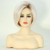 Fencca Short Ombre Platinum Blonde Bob Wigs for Women Chin Length Synthetic Wig Layered Bobo