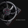 PWM Case Fan, ARGB Silent Case Cooler Fan, up to 2500PRM High Performance Cooling Fan, with Hydraulic Bearing, 7 High Pressure Blades, Easy to Install