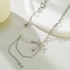 Buyongwant Irregular Star Pendant Necklace Y2k Beads Silver Metal Women's Design Collar Chain Fashion 15.75 Inch