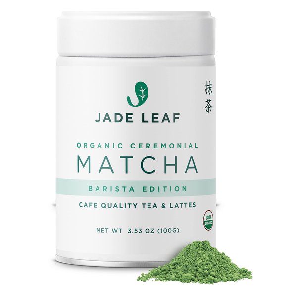 Jade Leaf Matcha Organic Ceremonial Grade Green Tea Powder - Barista Edition For Cafe Quality Tea & Lattes - Authentic Japanese Origin (3.53 Ounce Tin)