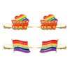 Rainbow Hair Clips Metal Enamel Pride Hairclips Gay Pride Flag Hair Barrettes Hairpin for Women Girls Lesbian Hair Clip Hair Accessories Gift (rainbow hair clip A set)