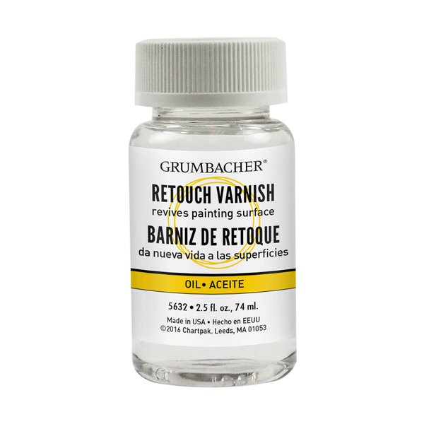 Grumbacher Retouch Varnish Medium for Oil Paintings, #5632, 2.5 Fl Oz (Pack of 1)