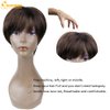QUEENTAS Short Brown Pixie Cut Wig with Bangs Layered Straight Heat Resistant Synthetic Short Hair Hair Wigs for White and Black Women Daily Use (Black Cherry)