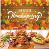 Happy Thanksgiving Party Decorations Indoor, Thanksgiving Backdrop Banner with Balloons Garland Arch Kit for Thanksgiving Fall Autumn Party Supplies