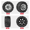 HobbyPark Pre-Glued RC Truck Tires and Chrome Wheels 12mm Hex 1/10 Scale Tyres for Traxxas Hoss 4x4 Stampede 2wd VXL Redcat Volcano EPX Pro 3S 4S Lipo Brushless Monster, 4 Sets