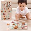 TOYHDAYO Silicone Alphabet Puzzle for Toddlers 1-3, Alphabet Toys with Puzzle Board & Letter Blocks ABC Letter Puzzles, Educational Learning Toys for Toddlers, Best Preschool Education Gift
