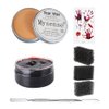 Mysense Fake Blood Scar Wax Kit SFX Makeup Fake Wound Skin Wax Special Effects Face Paint Set Fake Nose Stage Makeup with Spatula Tattoos Stipple Sponges,3.5Oz(100g)