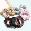 Satin Scrunchies Ties for Women Girls Hair Small Elastic Band,Furling Pompoms 32 Pcs Hair Bobbles Scrunchie Thick Thin Hair Ponytail Holders Accessories Charm