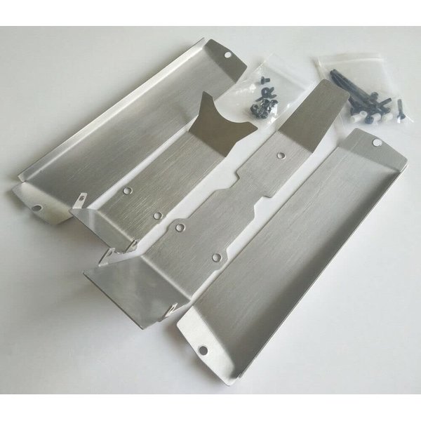 Stainless Steel Front Rear Skid Plate Battery Protector for Traxxas 1/10 E-REVO 2.0