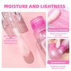 Color Changing Lip Oil, 2Pcs Moisturizing Big Brush Magic Color Changing Lip Gloss Transparent Lip Care, Hydrating Lip Glow Oil, Long Lasting Nourishing Non-sticky Fresh Texture