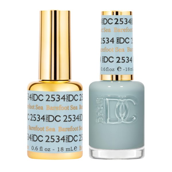 DND Gel Polish Set - 1 each of Gel Polish and Nail Polish, 2534 Barefoot Sea, 0.5 Fl Oz