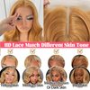Smavida 30Inch Honey Blonde HD Lace Front Wig Human Hair,13x4 Body Wave Blonde Wigs Human Hair 27# Colored Blonde Hd Transparent Lace Frotal Human Hair Wigs Pre Plucked with Baby Hair 180% Density