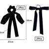 4Pcs Velvet Bow Hair Ties, BetterJonny Long Velvet Elastic Bow Tie Ribbon Elegant Hair Rope Hair Styling Accessories Twisted Criss Cross Knotted Hairband Long Tail Bow Hair Scrunchies for Women Girls