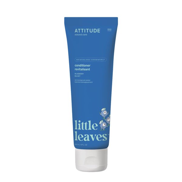 ATTITUDE Hair Conditioner for Kids, Dermatologically Tested Products, Plant- and Mineral-Based Detangler, Vegan, Blueberry, 8 Fl Oz