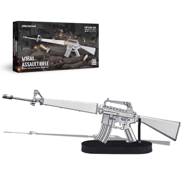 Piececool 3D Puzzles for Adults, Metal M16A1 Assault Rifle Gun Model Building Kits, DIY Assembling Arts and Crafts Best Dad Boyfriend Christmas Birthday Gifts & Desk Decor.