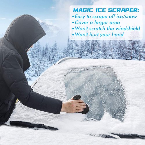 Magical Ice Scrapers for Car Windshield - 2 Pack Cone Magic Car Ice Scraper with Funnel, Round Snow Scraper