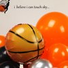 Fall Balloon Garland Arch Kit, 124pcs Orange Black silver with mylar Foil Star Basketball Balloons for 1st Birthday Party Baby Shower Sports Basketball Theme Supplies Decorations