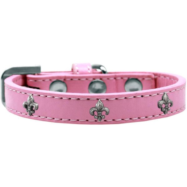 Mirage Pet Products Fleur De Lis Widget Dog Collar, Size 14, Lavender/Silver