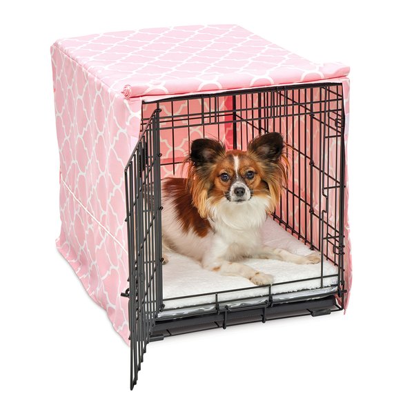 New World Pet Products Dog Crate Cover Featuring Teflon Fabric Protector, Dog Crate Cover Fits New World & Midwest 24-Inch Dog Crates, Pink Designer Pattern