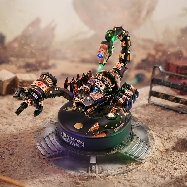 RoWood 3D Metal Puzzles for Adults,Mechanical Puzzle for Adults,Scorpion Model Kit, Model Building Kits,Electric Building Toy,DIY Creative Craft Gifts for Adults&Teens