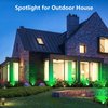 OurLeeme 3 * 3W LED Lawn Garden Flood Light US Plug Yard Patio Path Spotlight Lamp with Spike Waterproof Green Light AC 85-265V
