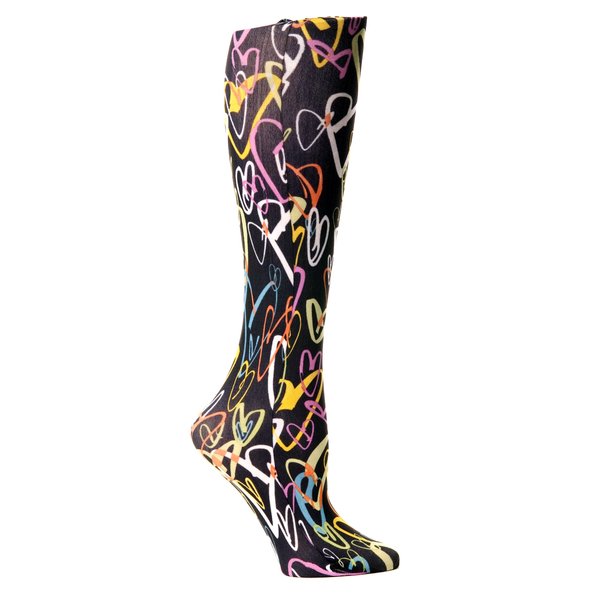 Celeste Stein Therapeutic Compression Socks, Black Luvy, 8-15 mmHg, Mild