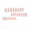 RikView Almond Press on Nails Medium Fake Nails with Swirls Design Colorful Nails for Women 24 PCs/Set