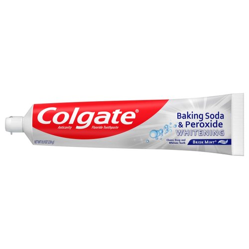 Colgate Baking Soda and Peroxide Whitening Bubbles Toothpaste, Brisk Mint, 8 Ounce